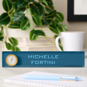 Porte-nom Pour Bureau Nom lisible moderne Plain Ocean & Sky Blue