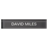 Porte-nom Pour Bureau Nom moderne en gras modifiable, entreprise ou marq (Devant)