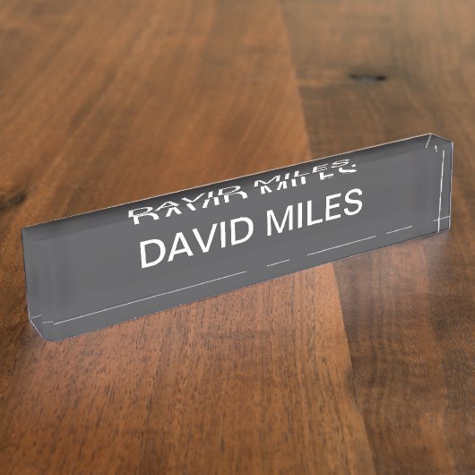 Porte-nom Pour Bureau Nom modifiable en gras moderne, entreprise ou marq (Taille)