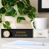 Porte-nom Pour Bureau Nom monogramme et signature moderne