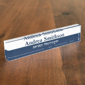 Porte-nom Pour Bureau Nom personnalisé bleu marine (Taille)