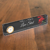 Porte-nom Pour Bureau Nom personnalisé Code du bureau d'horloge (Taille)