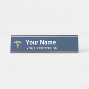 Porte-nom Pour Bureau Nom personnalisé Médecin Infirmière Professionnel