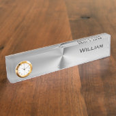 Porte-nom Pour Bureau Nom personnalisé par métal balayé (Taille)