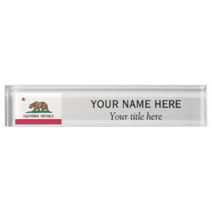 Porte-nom Pour Bureau Nom personnalisé titre drapeau de la Californie R