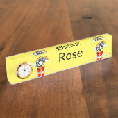 Porte-nom Pour Bureau Nom Plate Chats Jaunes Feline Arc en ciel (Taille)