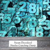 Porte-nom Pour Bureau Nombre Crunching Champ Funny Comptable Blanc