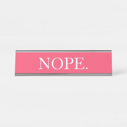 Porte-nom Pour Bureau Nope rose drôle (Devant)