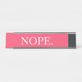 Porte-nom Pour Bureau Nope rose drôle (Devant)