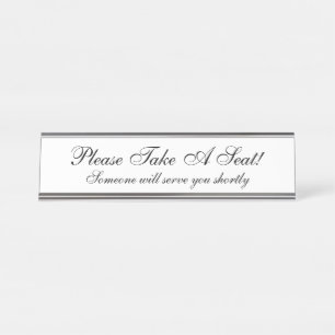 Porte-nom Pour Bureau Nostalgique "Prenez donc un siège !"