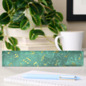 Porte-nom Pour Bureau notes de musique dorées dans l'essence