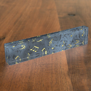 Porte-nom Pour Bureau notes de musique élégantes