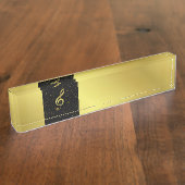 Porte-nom Pour Bureau notes de musique or (Taille)