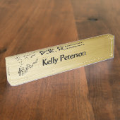 Porte-nom Pour Bureau Notes musicales Or brossé (Taille)