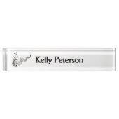 Porte-nom Pour Bureau Notes musicales sur le blanc (Devant)