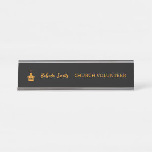 Porte-nom Pour Bureau Notre-Dame de Fatima couronne