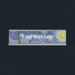 Porte-nom Pour Bureau "Nuit étoilée" par Van Gogh<br><div class="desc">Ce design présente une reproduction en très haute résolution non altérée et non modifiée du célèbre tableau "Starry Night" de Van Gogh.</div>