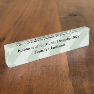 Porte-nom Pour Bureau Numéro de dossier acrylique, employé du mois