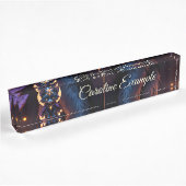 Porte-nom Pour Bureau Nyx – Gardien du Clair de Lune.