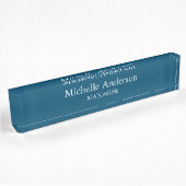 Porte-nom Pour Bureau Ocean Blue Professional Manager Modern Plain