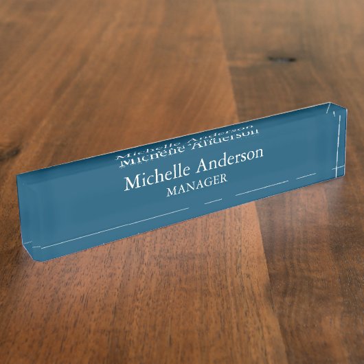 Porte-nom Pour Bureau Ocean Blue Professional Manager Modern Plain (Taille)