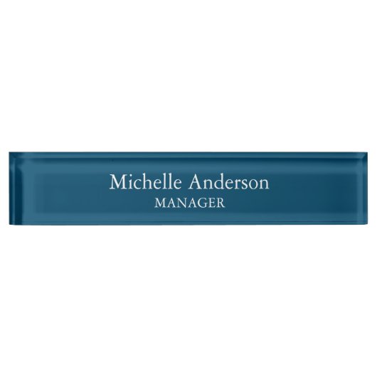 Porte-nom Pour Bureau Ocean Blue Professional Manager Modern Plain (Devant)