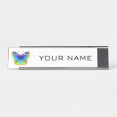 Porte-nom Pour Bureau Oeil de paon arc-en-ciel (Devant)