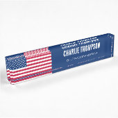 Porte-nom Pour Bureau Office américain du drapeau