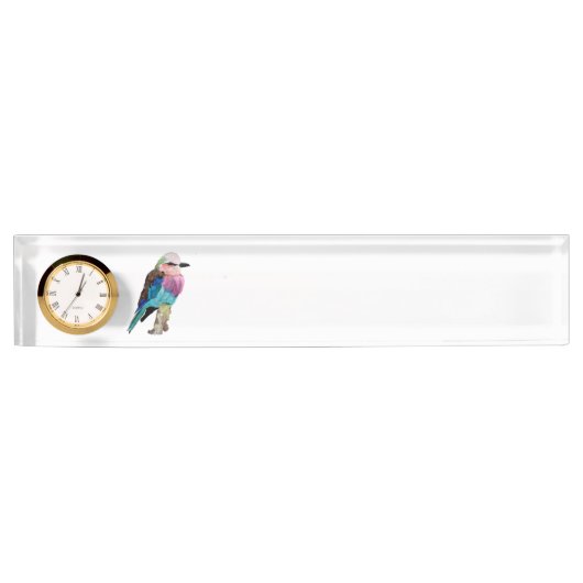 Porte-nom Pour Bureau Oiseau lilas de rouleau de Breasted (Devant)