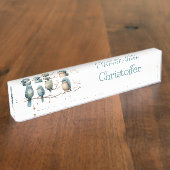 Porte-nom Pour Bureau Oiseaux lunaires sur Branches Élégance intemporell (Taille)