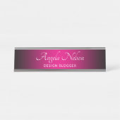 Porte-nom Pour Bureau Ombre rose brun noir (Devant)