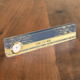 Porte-nom Pour Bureau Or bleu Vintage Or orange