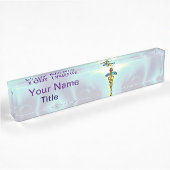Porte-nom Pour Bureau OR CADUCEUS, Bleu Turquoise clair