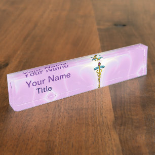 Porte-nom Pour Bureau OR CADUCEUS, Lilac rose clair
