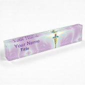 Porte-nom Pour Bureau OR CADUCUS, bleu clair violet