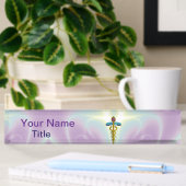 Porte-nom Pour Bureau OR CADUCUS, bleu clair violet