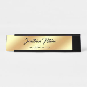 Porte-nom Pour Bureau Or élégant moderne des textes de manuscrit de