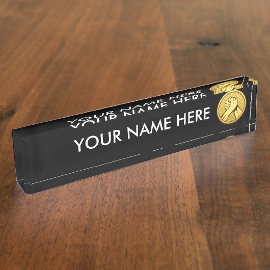 Porte-nom Pour Bureau Or pauvre (Taille)