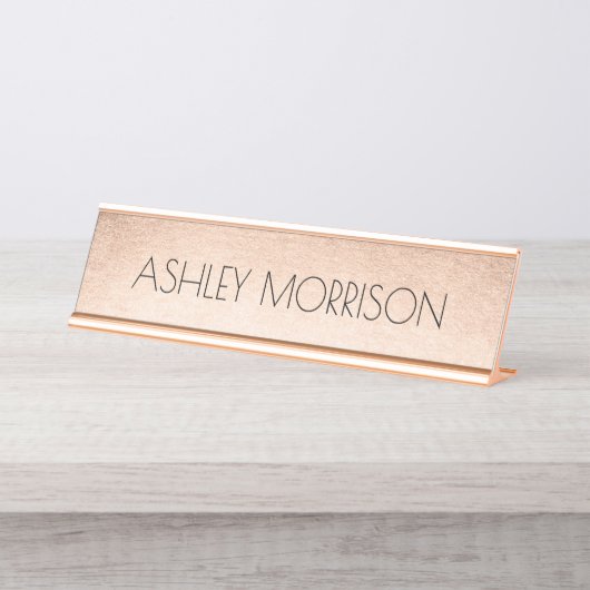 Porte-nom Pour Bureau Or rose de Faux (Devant)
