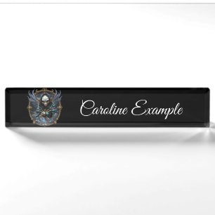 Porte-nom Pour Bureau Oracle Céleste – Gardien Entre les Étoiles.