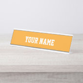 Porte-nom Pour Bureau Orange et blanc (Devant)