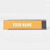 Porte-nom Pour Bureau Orange et blanc (Devant)