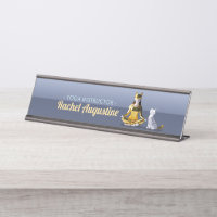 Origami Gold Foil Yoga Méditer Catwoman and Cat