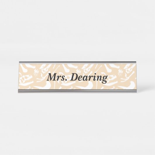 Porte-nom Pour Bureau Os Dinosaures (Devant)