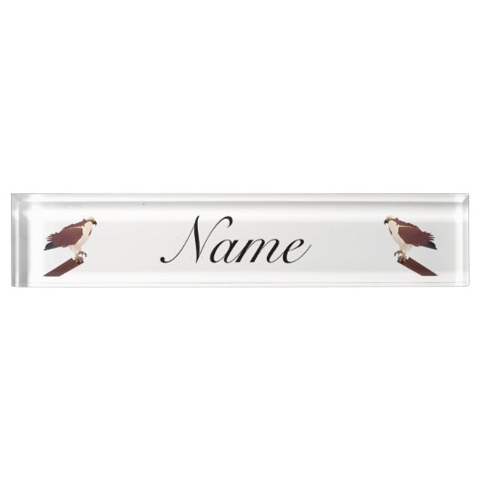 Porte-nom Pour Bureau Osprey Hawk Raptor Thunder_Cove (Devant)
