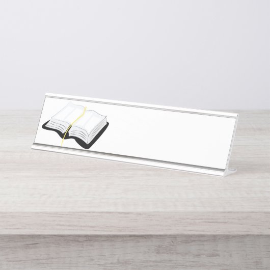Porte-nom Pour Bureau Ouvrez la bible (Devant)