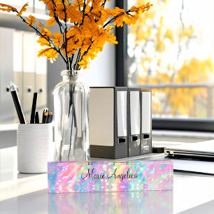 Porte-nom Pour Bureau Pailleté holographique