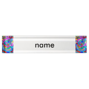 Porte-nom Pour Bureau paix et amour colorés