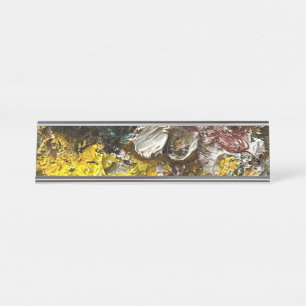 Porte-nom Pour Bureau Palette de l'artiste #1