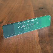 Porte-nom Pour Bureau Palette rayures vertes (Taille)